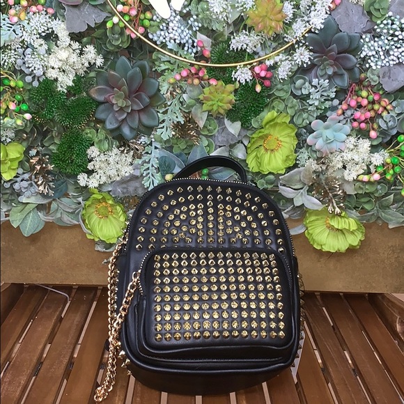 Studded Mini Bagpack with zipper - Picture 2 of 8